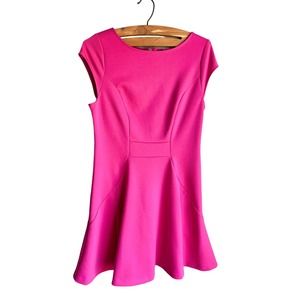 The Limited Womens Mini Flare Dress‎ Sleeveless Barbie Hot Pink Petite Medium